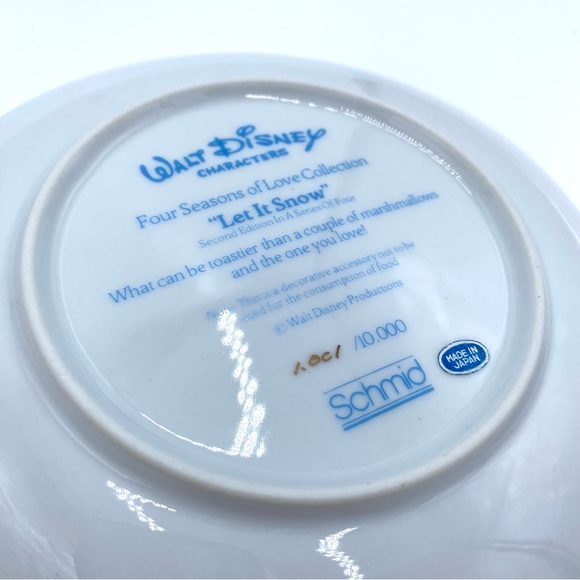 Vintage Schmid Four Seasons Of Love Let It Snow Mickey & Minnie Collector Plate - Picture 8 of 10
